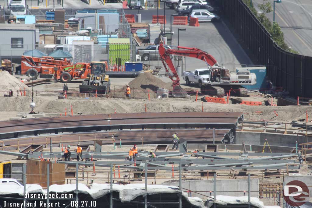 A lot of work at what will be the base for the large rock work that is going to be rising from this area.