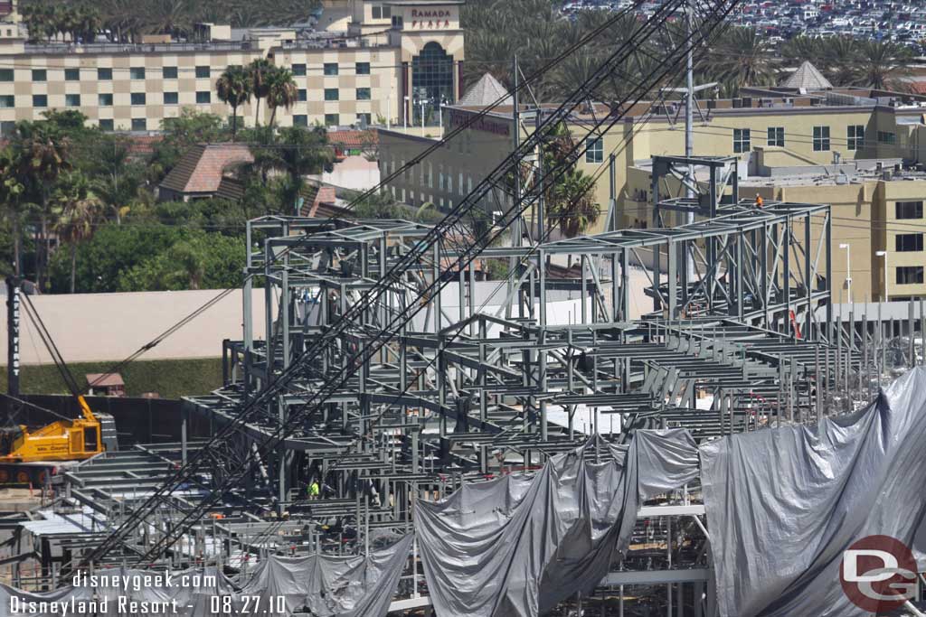 The steel structure for the rockwork is continuing to grow.