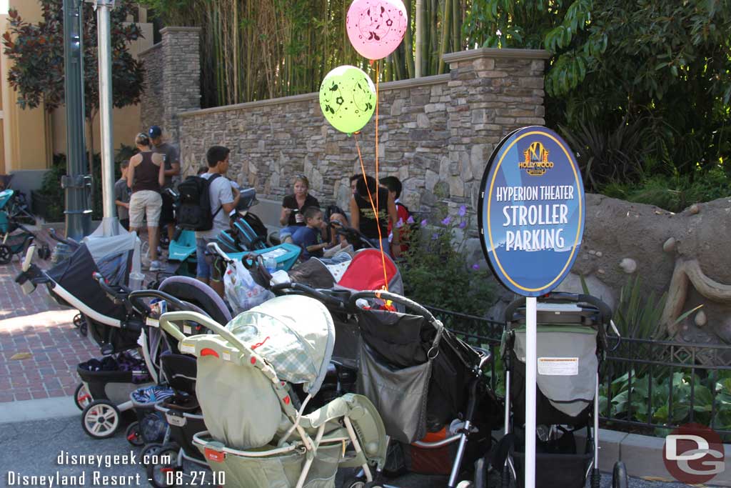 The nice new sitting area is now stroller parking for a few weeks