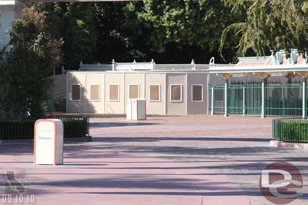 Some walls at Disneyland, the News Stand was closed.