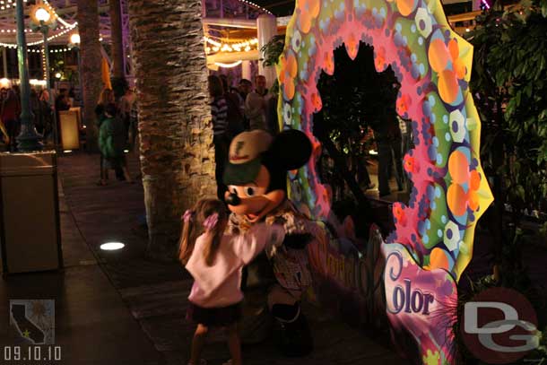 The characters were spending time dancing and interacting with guests.