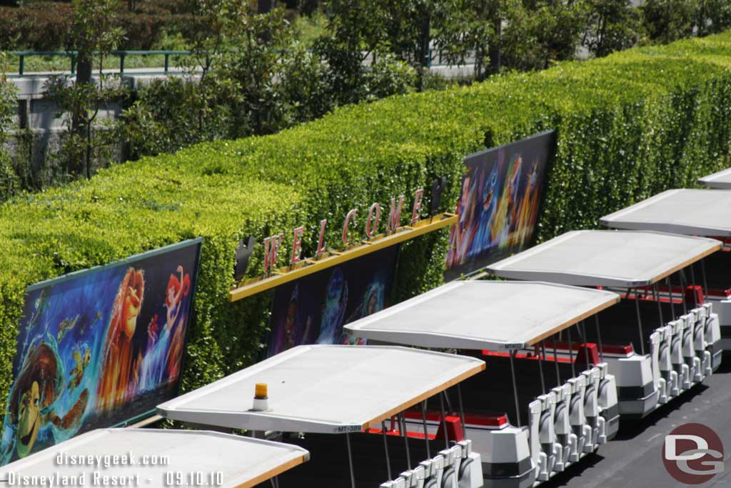 The tram stop signs feature the World of Color on all three now, Summer nightastic is gone.