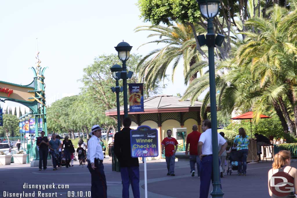 Another sign for the contest checkin out at Downtown Disney.