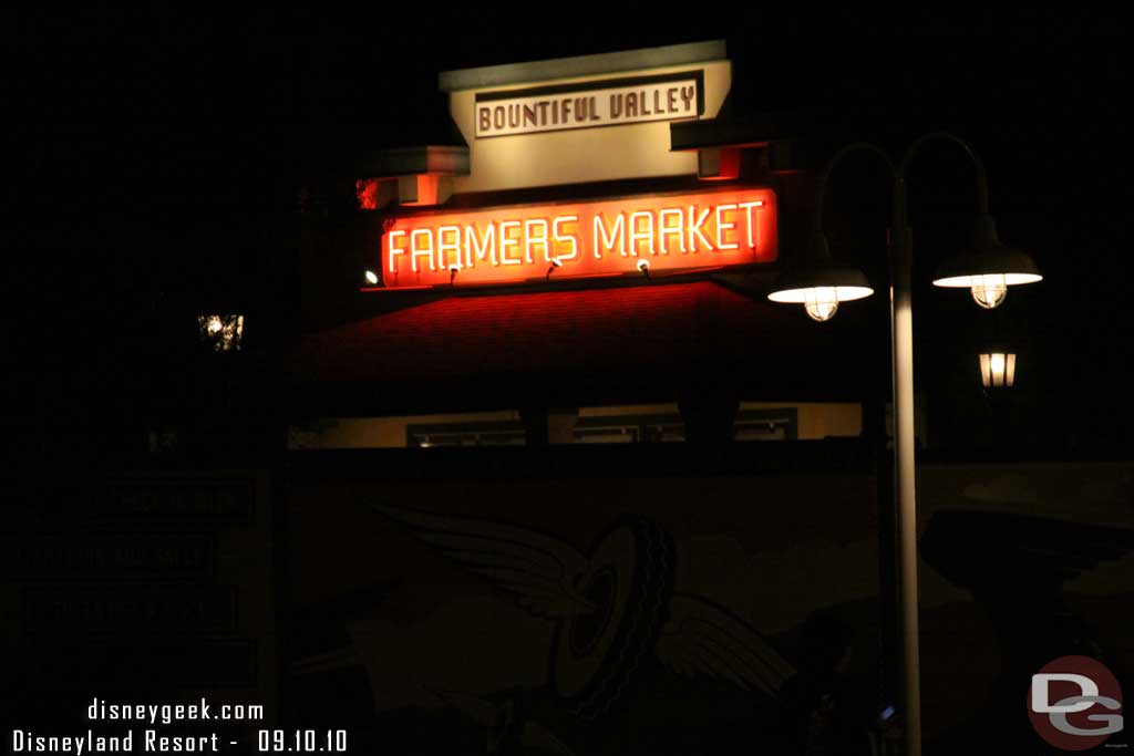 Thought it was odd the lights were still on at the market.