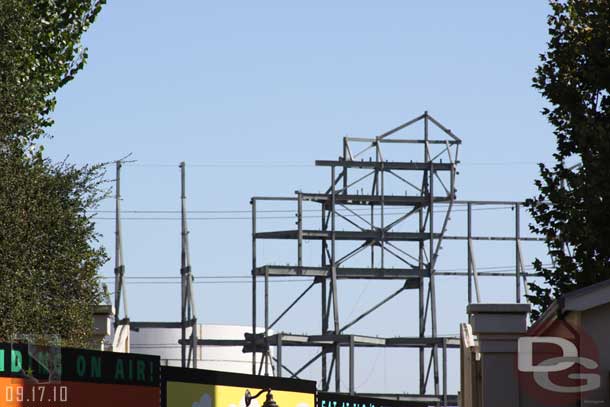 Heading out toward the Pier, the parade gate was open and you could see more of the elaborate steelwork for the Cars Land Rocks.