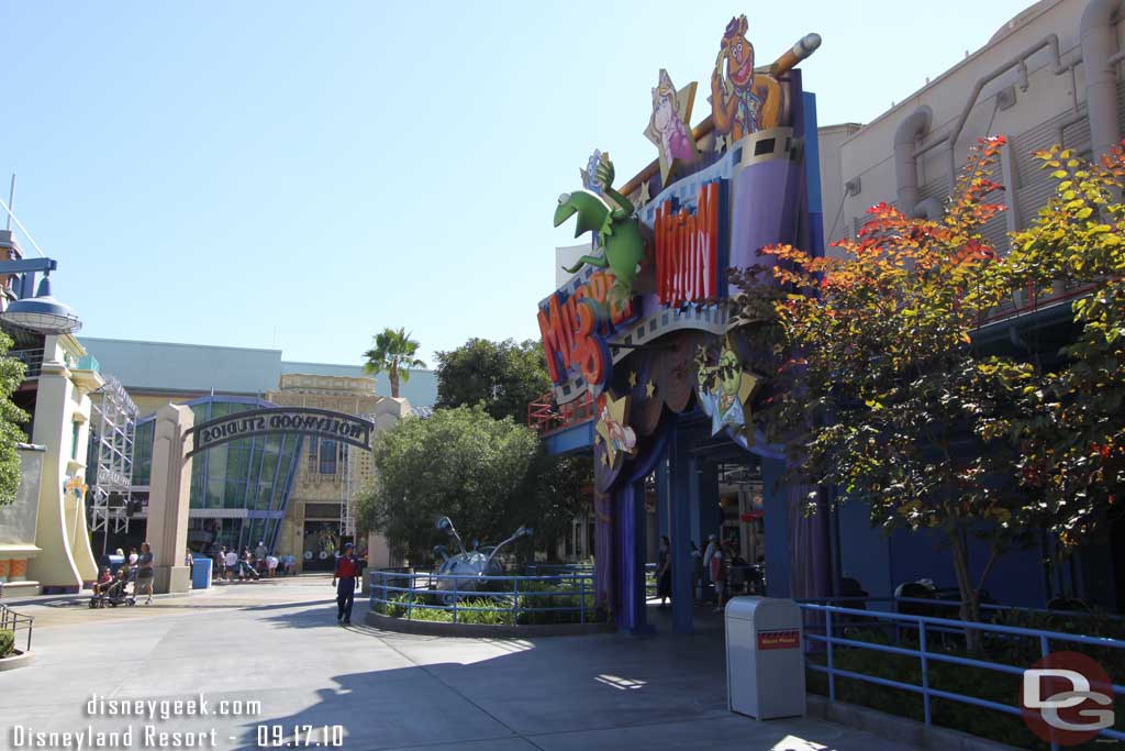 Nothing is in front of Muppets.  Everything is on the main street or in front of Monsters.