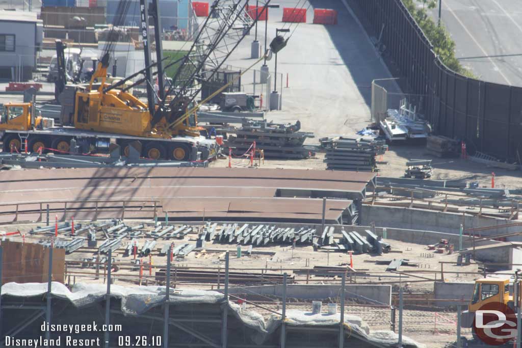 Lots of steel larying around and looks like some more concrete forms in the foreground?