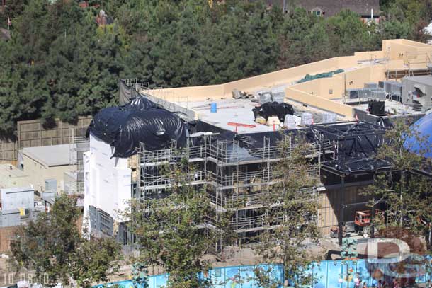 The top of the Mermaid building has been painted now.