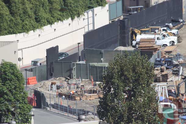 Some of the fences have been removed as the work is expanding toward the park now.