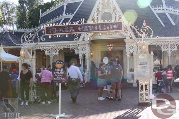 The Plaza Pavilion was being used to sell tickets and distribute wristbands of the party.