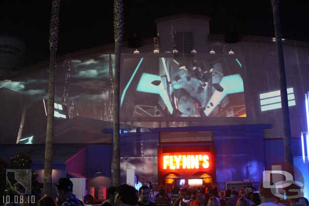 The event makes use of a lot of projectors on the buildings.