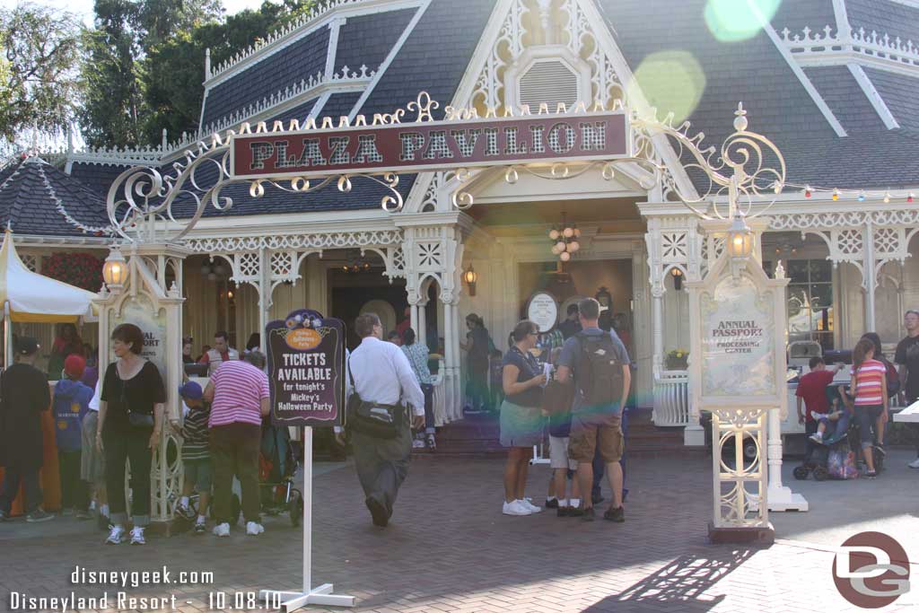 The Plaza Pavilion was being used to sell tickets and distribute wristbands of the party.