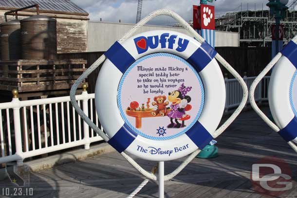 There are signs explaining who/what Duffy is.