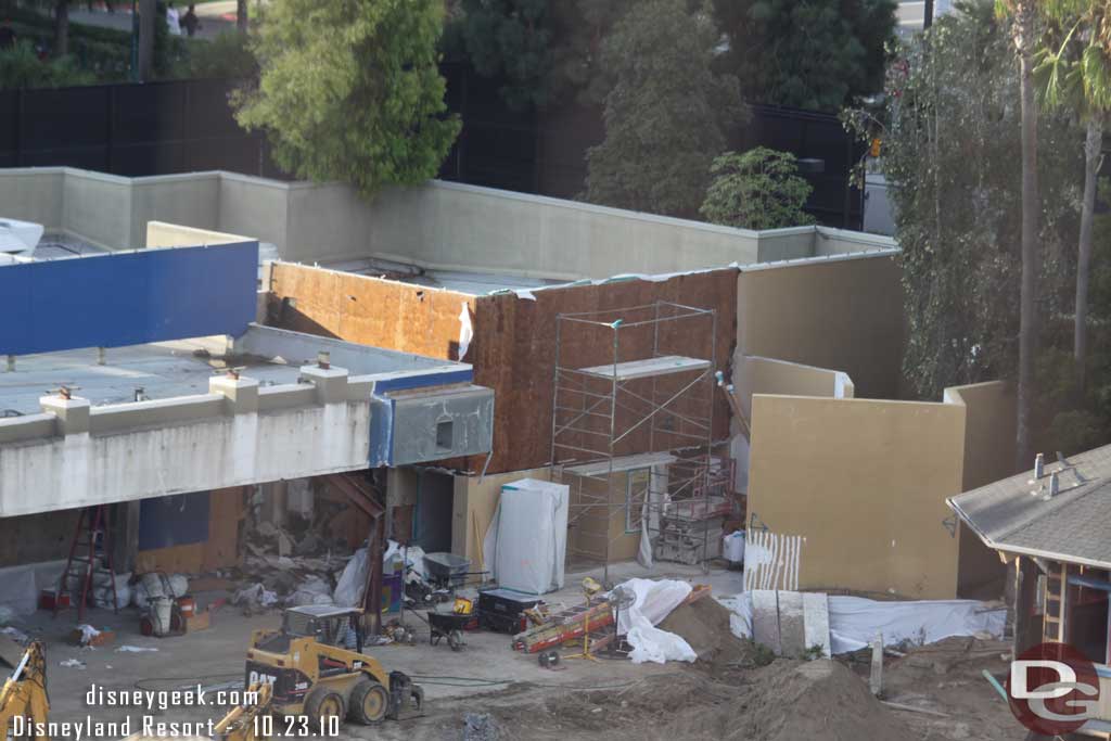 They are pulling the facade off the restroom building.