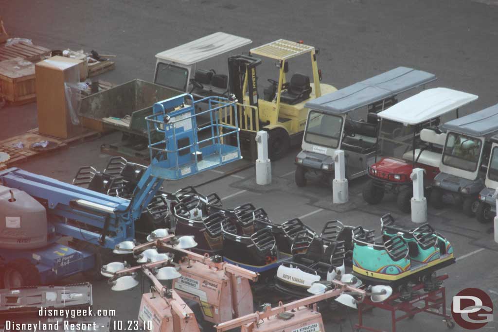 Some of the old cars backstage (anyone know are they just repainting/doing these or are there new ones for Goofys Flight School)