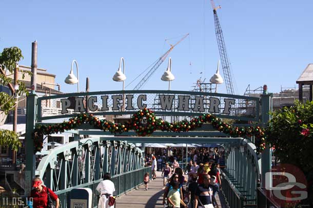 Some Christmas decorations on the Wharf