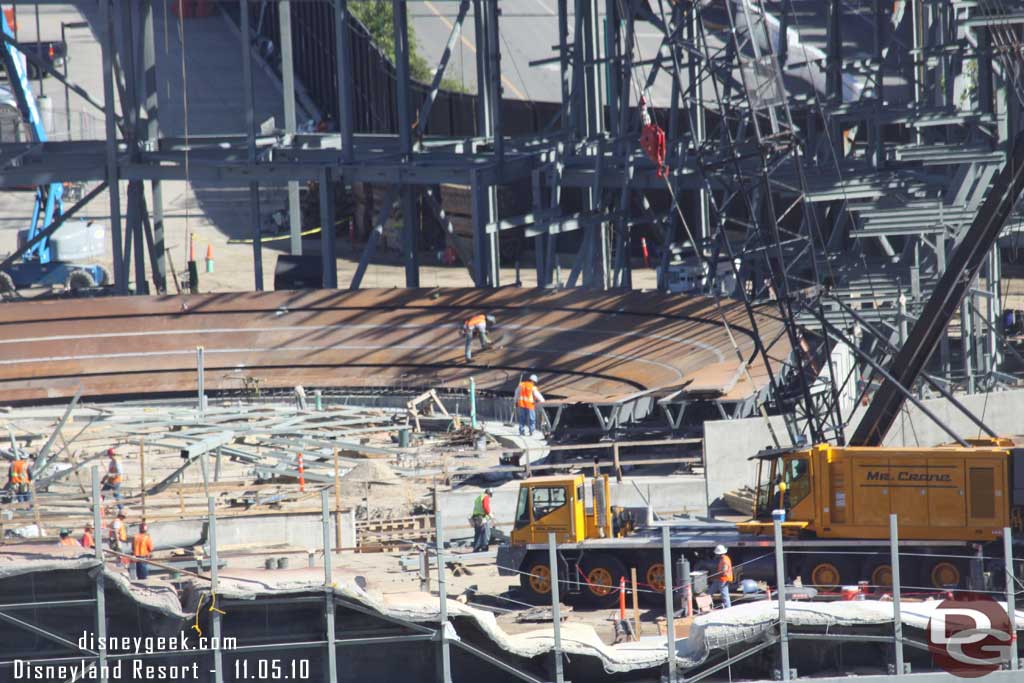 Work continues on the track installation.