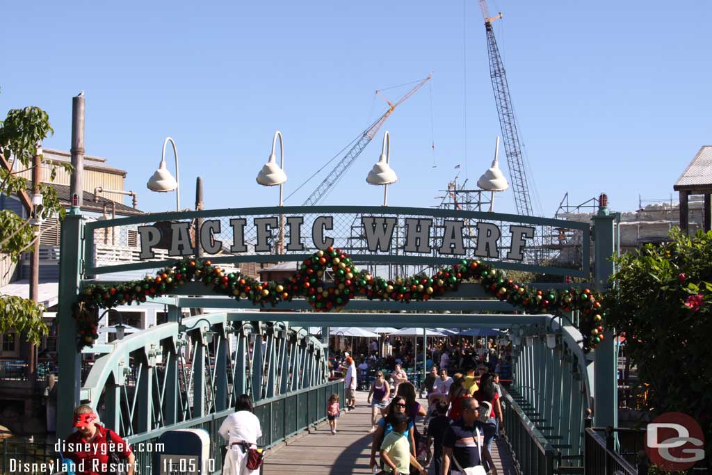 Some Christmas decorations on the Wharf