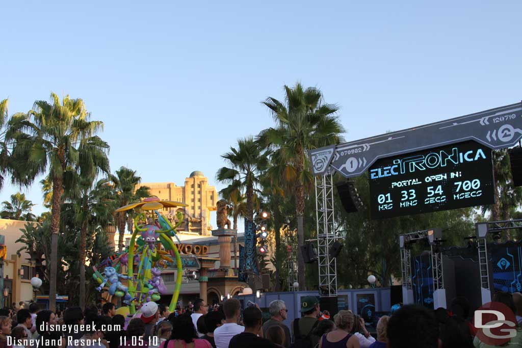 The Pixar parade making its way around the park.