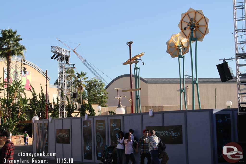 Just a few reflectors remain on the left side and the poles from the parade lights/speakers.