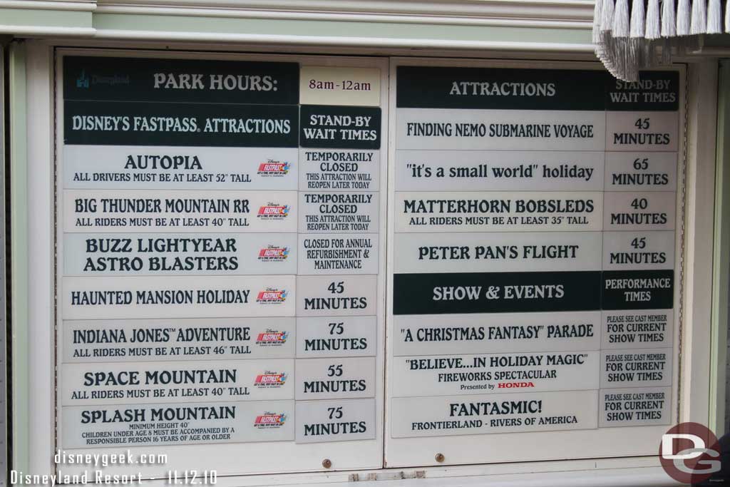 The wait times around 4:30pm