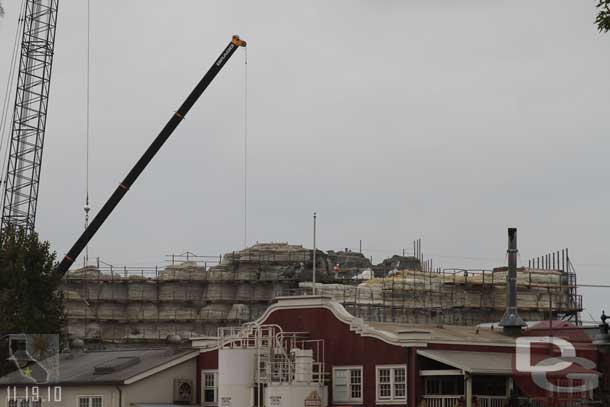 The rock work is moving along.