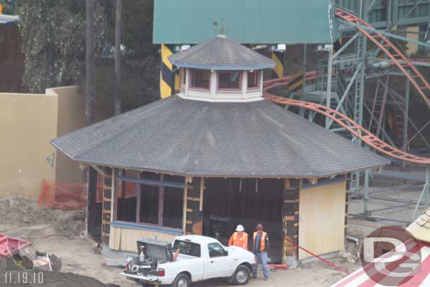 A look over at the dining area work.