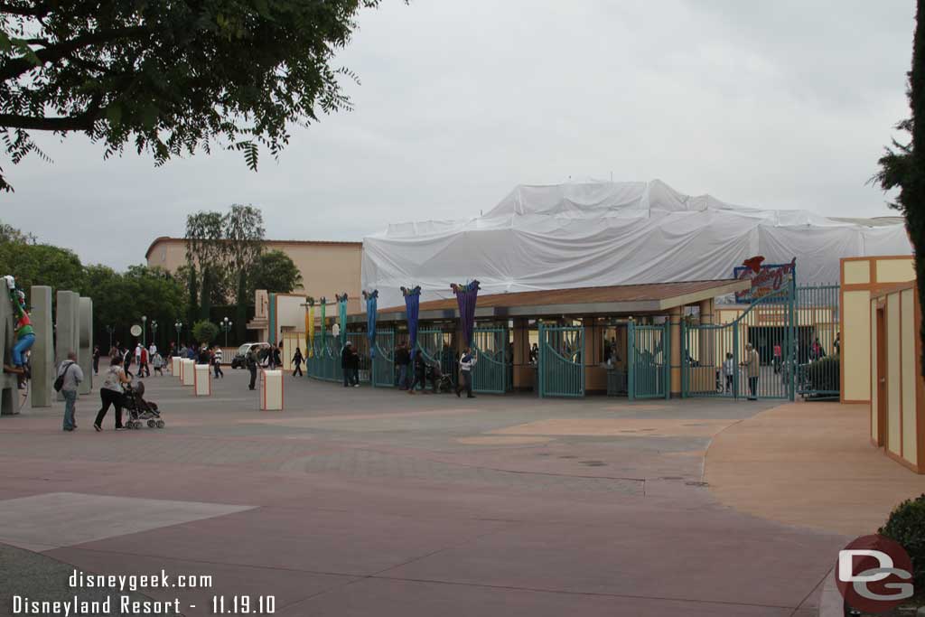 They are removing the east set of murals (the left side as you enter the park)