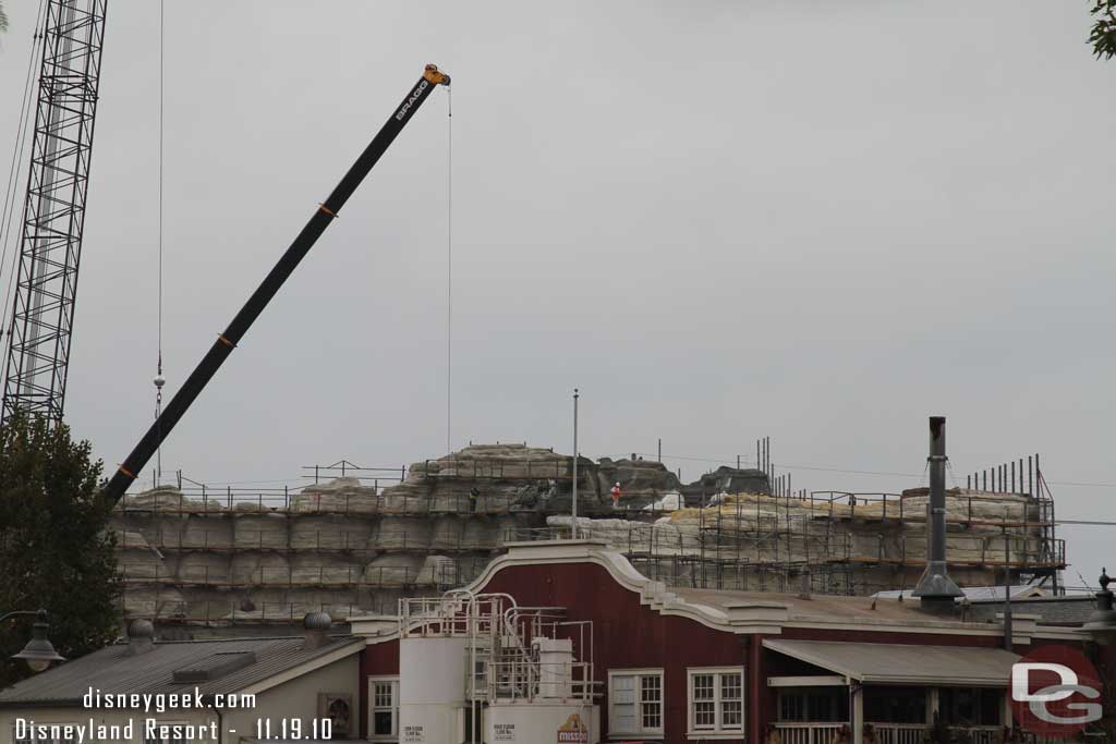 The rock work is moving along.