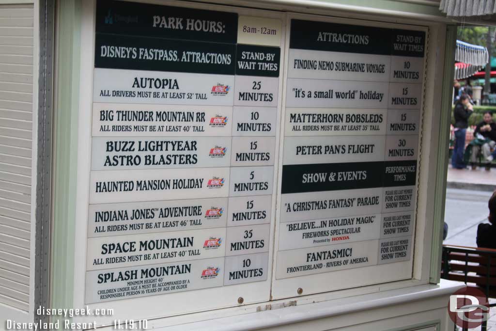 The wait times around 2:30pm