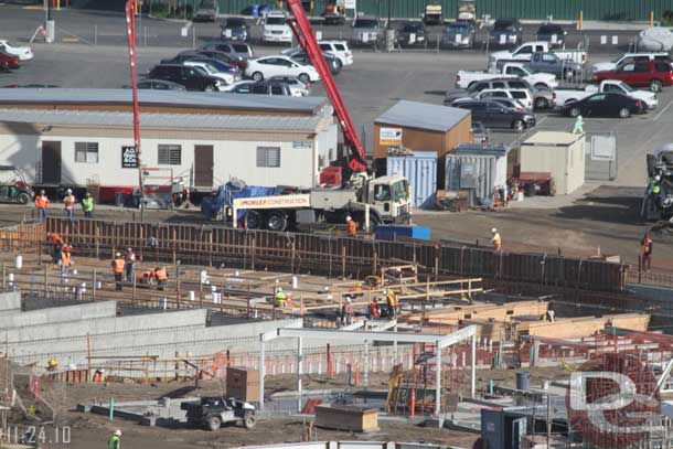 They were pouring more concrete for the flying tires.