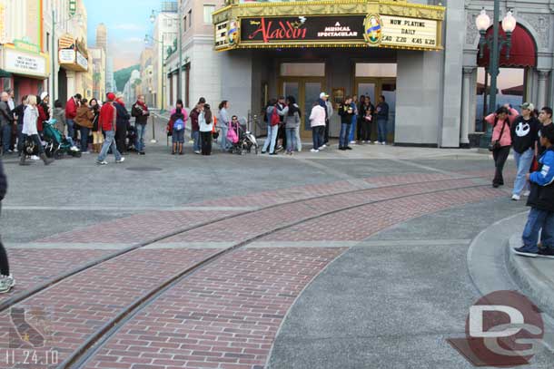 The new track and concrete.  So now the red car line goes from the backstage gate all the way to the plaza.  