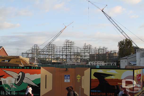 Some shots of the Cars Land work from the Blue Sky Cellar entrance.