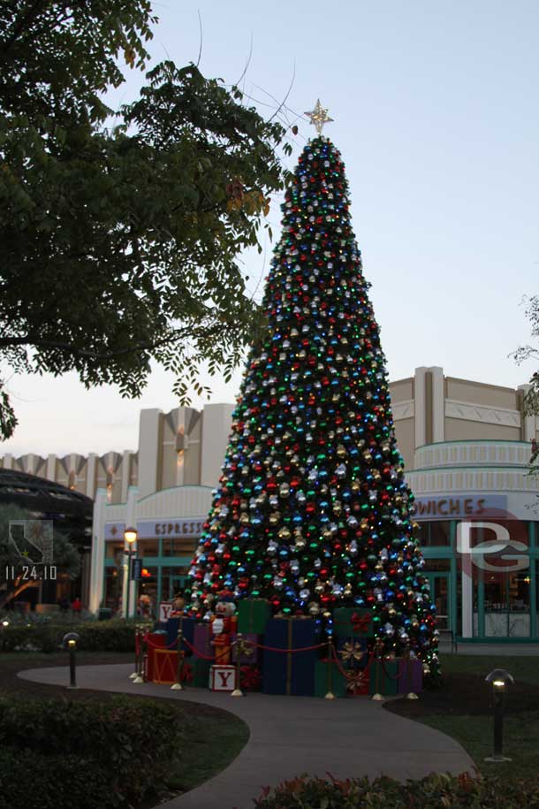 The Downtown Disney tree is in its traditional spot.