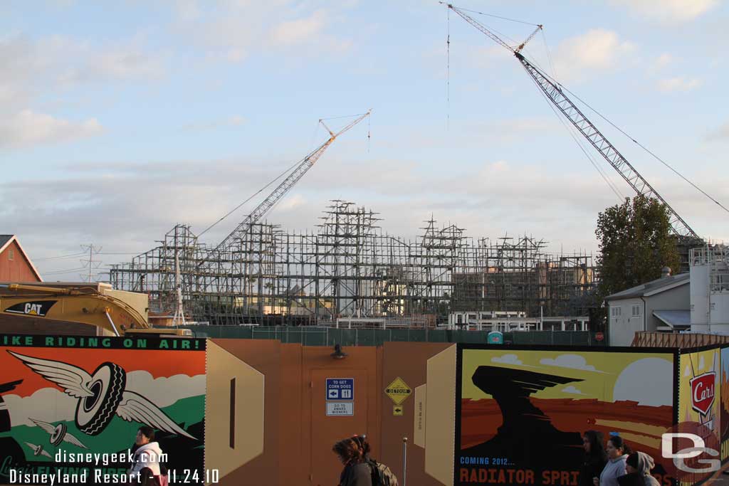 Some shots of the Cars Land work from the Blue Sky Cellar entrance.