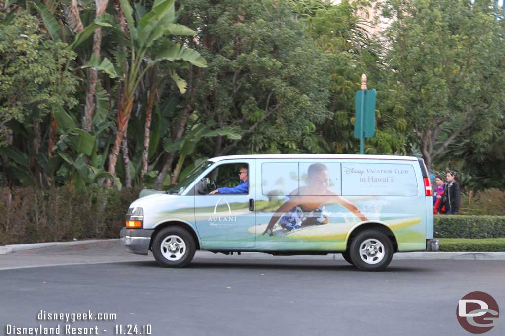 The DVC vans are repainted to plug the new property.