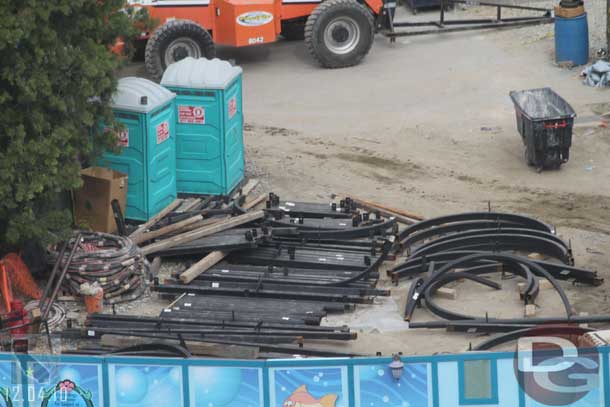 Steel waiting to be installed on the Little Mermaid building.