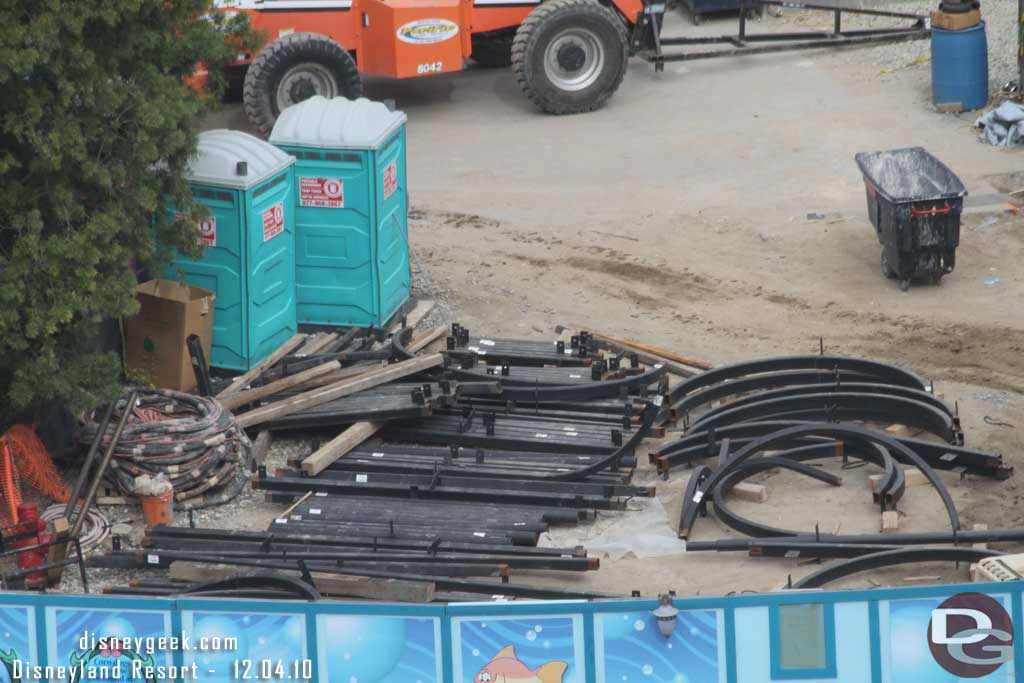 Steel waiting to be installed on the Little Mermaid building.