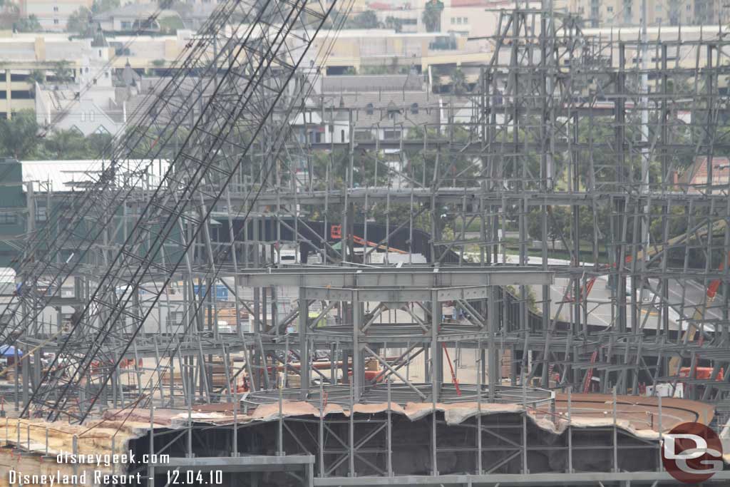 The large rock structure in the middle of the Racers turn around is taking shape.