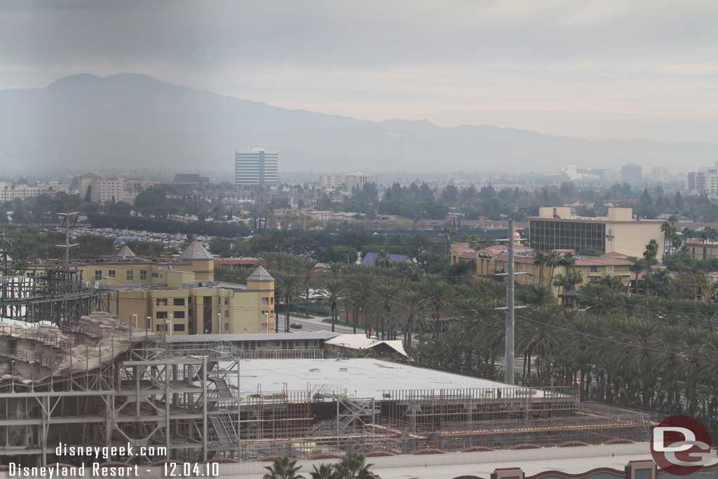 The exterior of the show building is slowly being framed in.