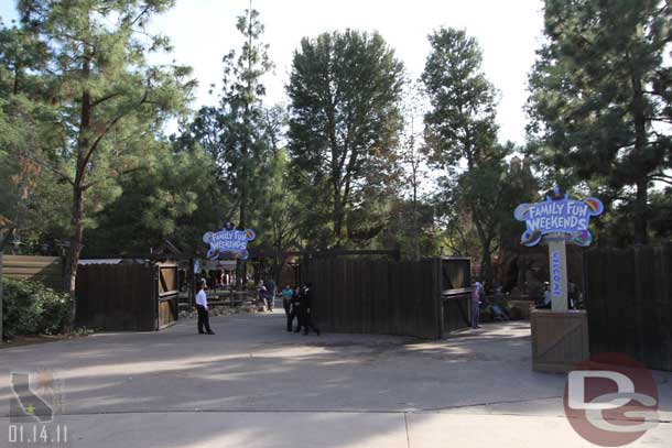 Looking back at the entrances (the left is the BBQ area the right is the ranch.