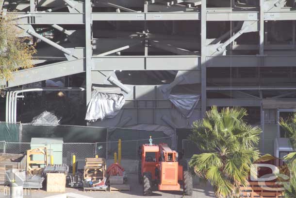 Noticed what looks to be tarps.. not sure if those are just stored there or what the backside will be or just temporary for construction use.. but do not remember seeing those before.