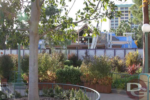 The walls are pushed up against the edge of the parade route.  Surprised this area of trees is not behind walls to be worked on too.