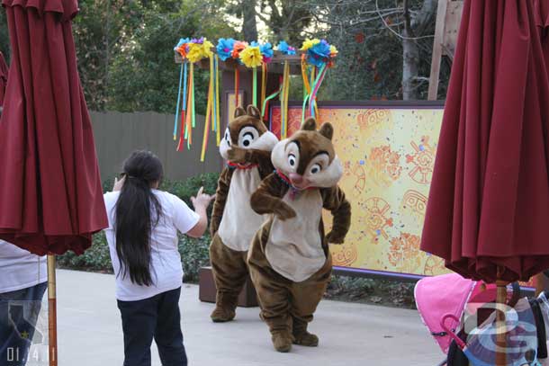 Chip and Dale dancing.