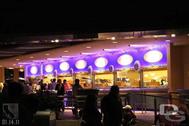 Not too busy this evening, only a couple windows open at Tomorrowland Terrace