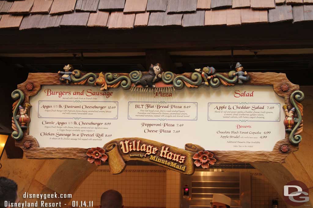 The Village Haus has reopened again with the new menu.