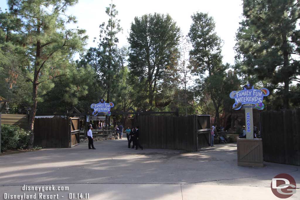 Looking back at the entrances (the left is the BBQ area the right is the ranch.