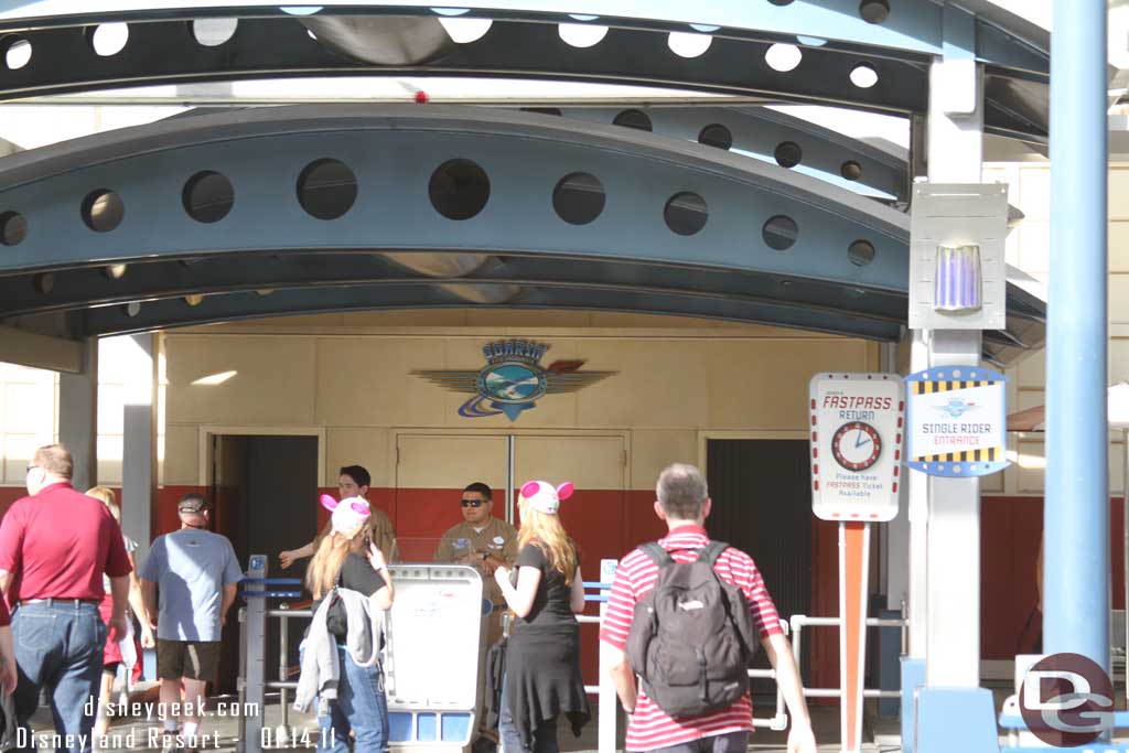 Soarin had no wait at all.  You could walk right into the building.