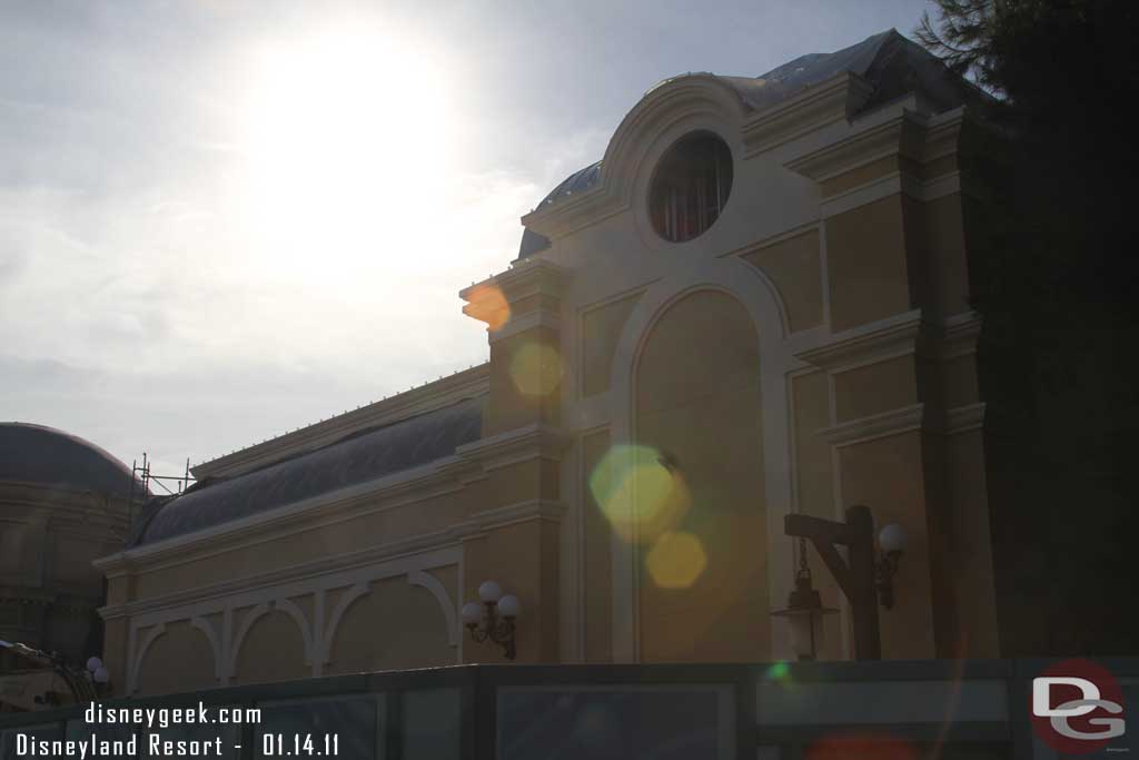 The scaffolding is down on the side of the Mermaid building that faces the Bay Area restrooms.