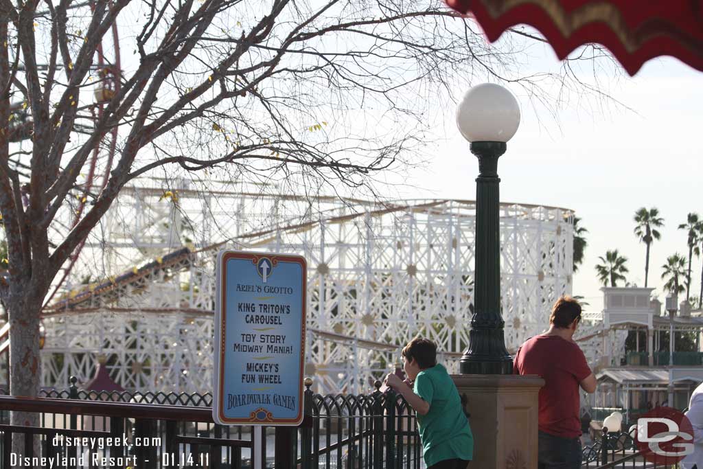 Some signage to help you find your way around the Pier since it is blocked off where the Maliboomer used to be.